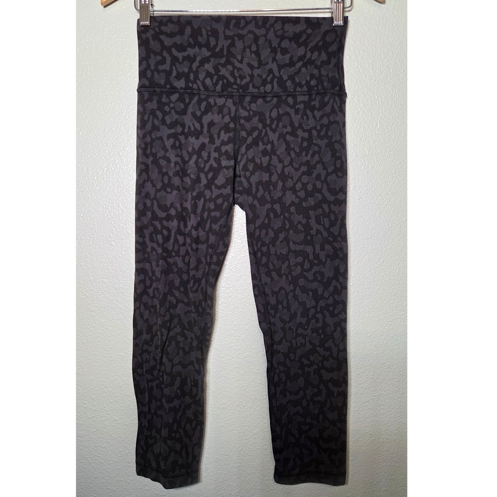 Lululemon Align High Rise Crop 21" Size 6 Formation Camo Deep Coal Athleisure